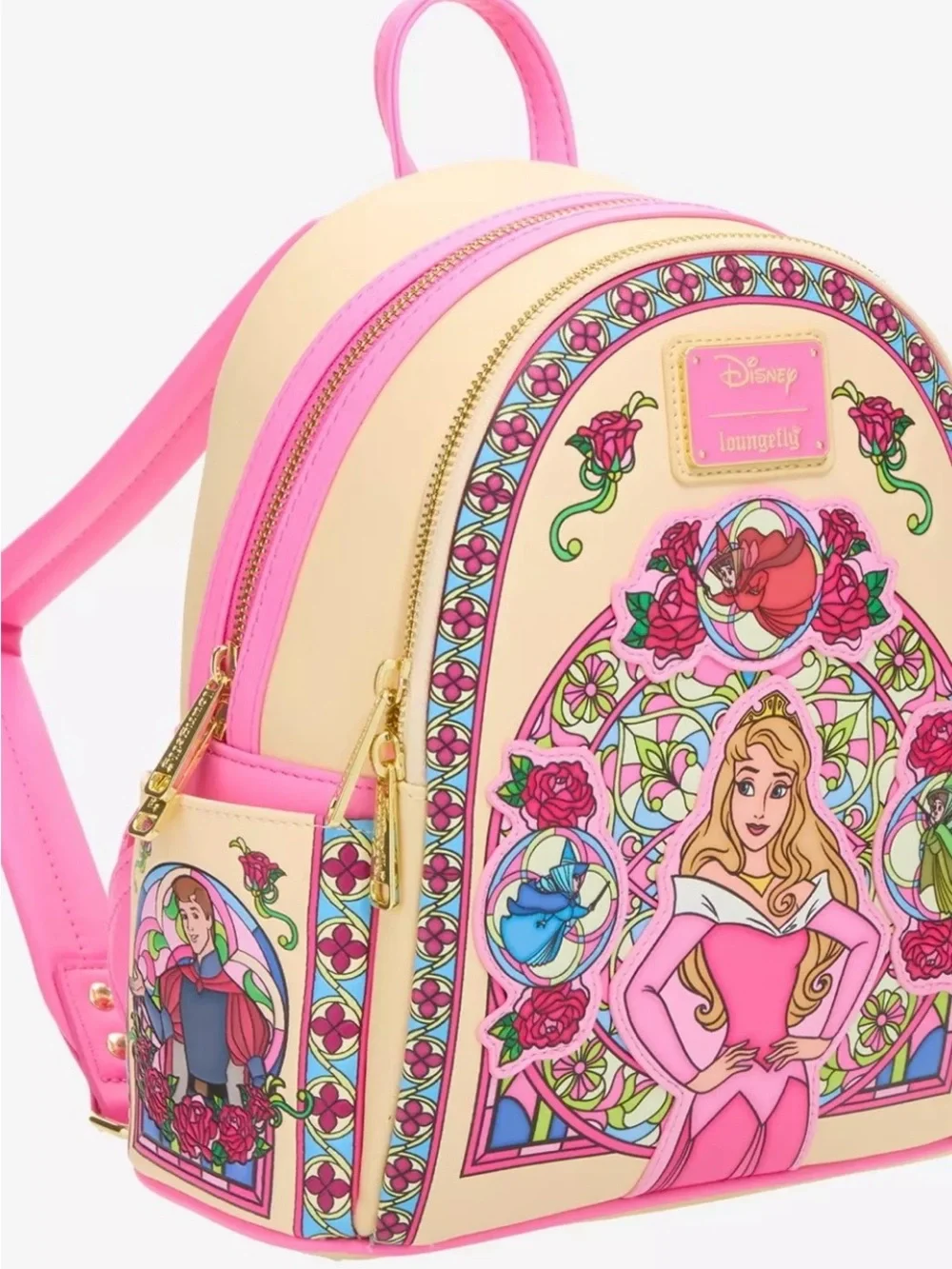 Loungefly Disney NWT Sleeping Beauty Aurora Stained Glass Portrait Mini Backpack